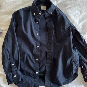 Crewcuts navy blue button down shirt